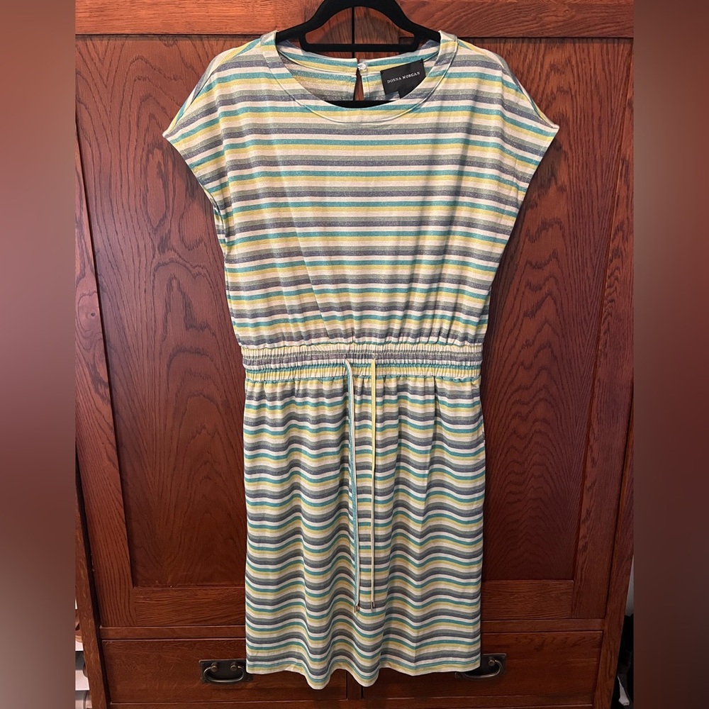 Donna Morgan Striped Short Sleeve Dress